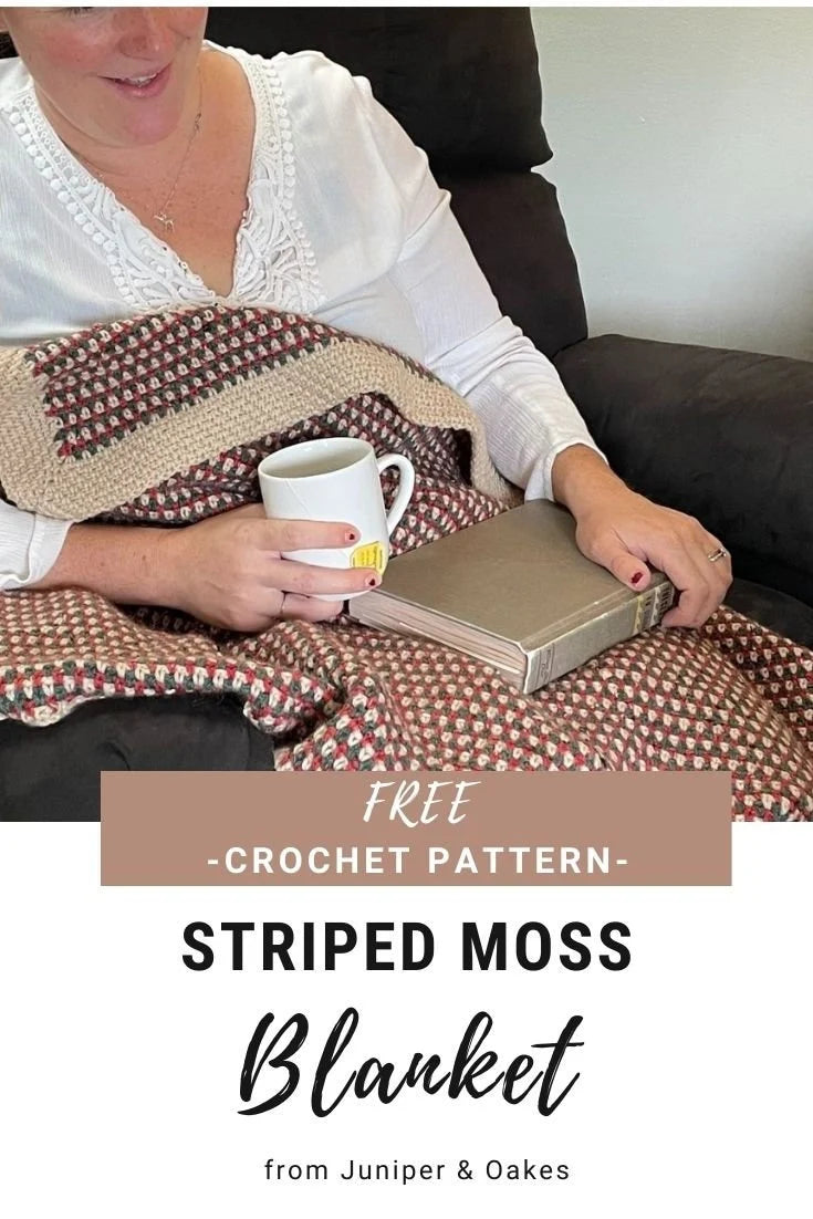 Moss Stitch Blanket Pattern: Easy Christmas Afghan Crochet Pattern. Simple Throw pattern. PDF digital download using worsted weight yarn