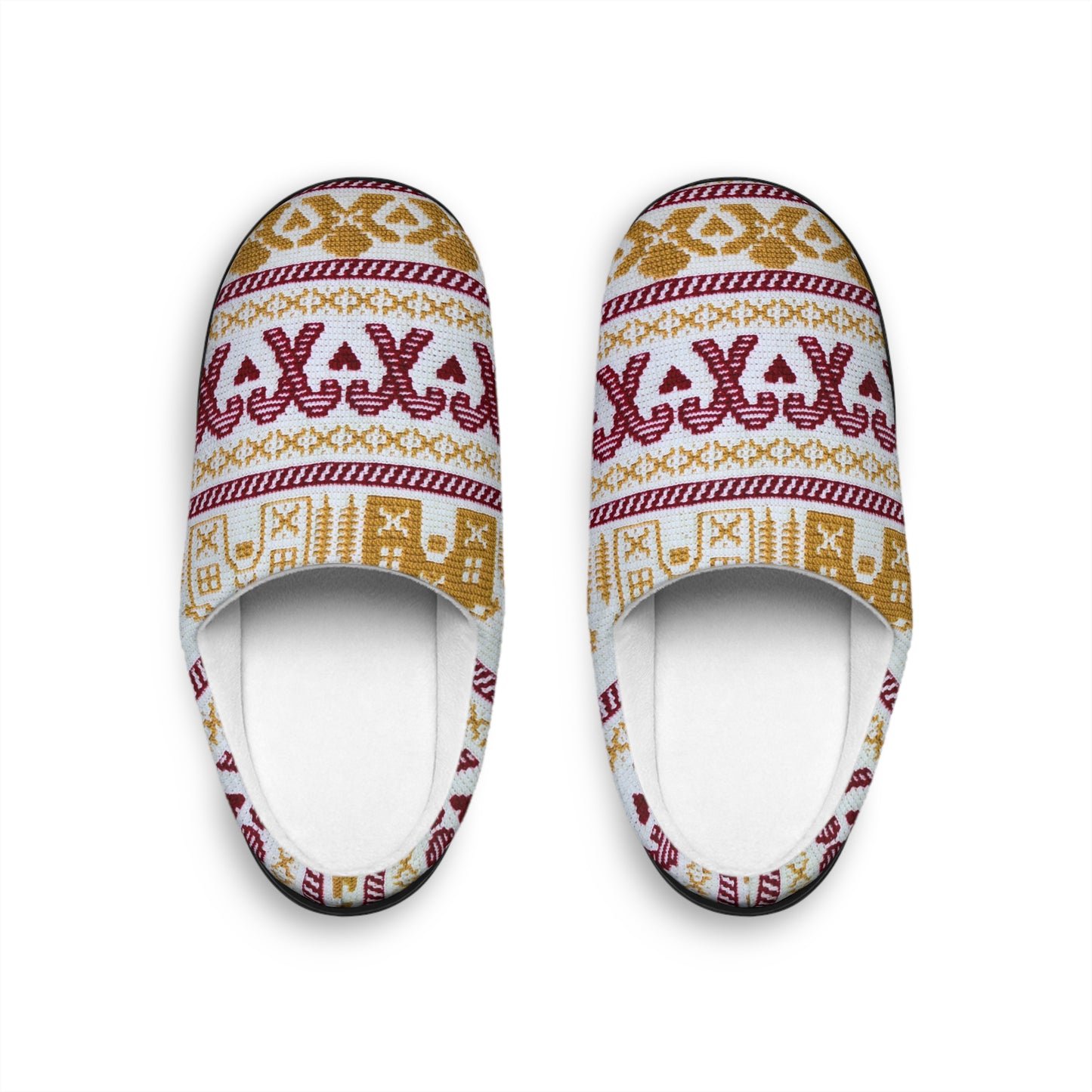 Cozy Women's Indoor Slippers, Stylish Slippers for Home, Gift for Her, Winter Fashion, Holiday Comfort, Gingerbread & Candy Canes