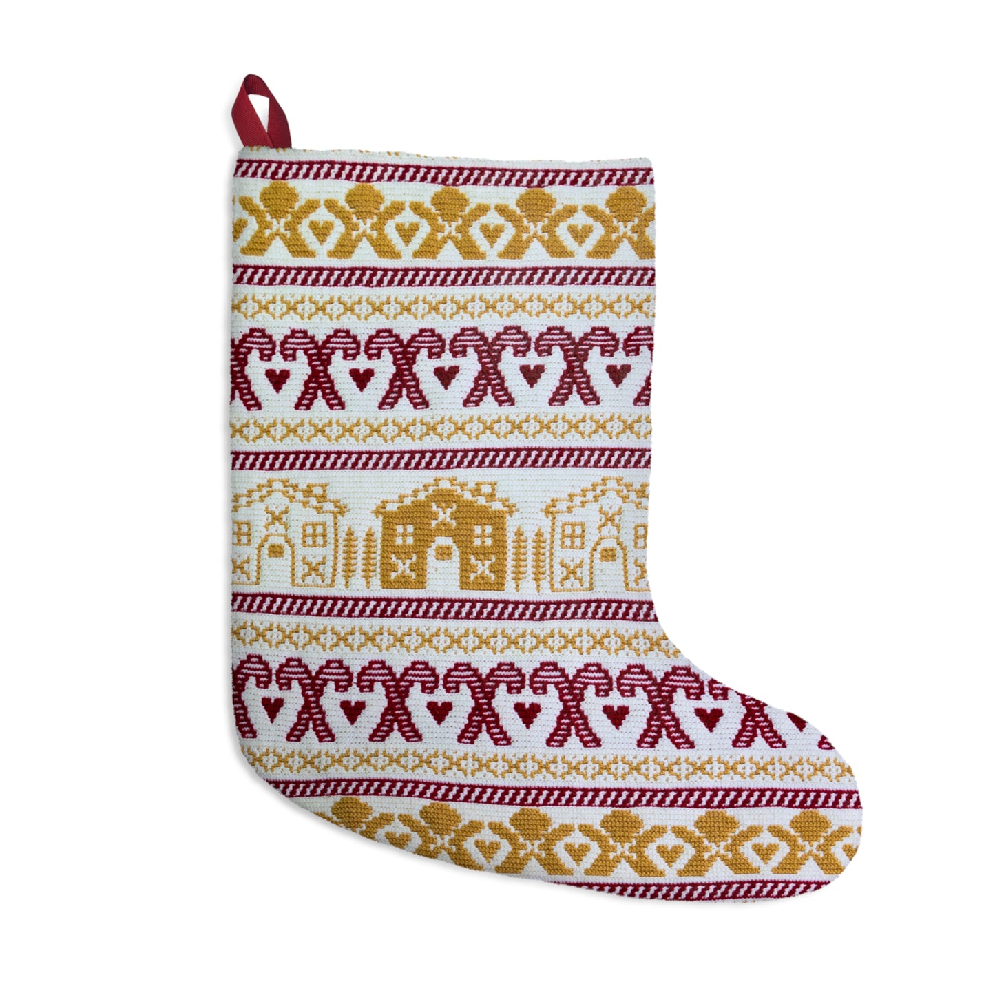 Festive Christmas Stocking, Holiday Decor, Santa Gifts, Winter, Gingerbread, Candy Cane, Cozy Home Decoration, Christmas Traditions