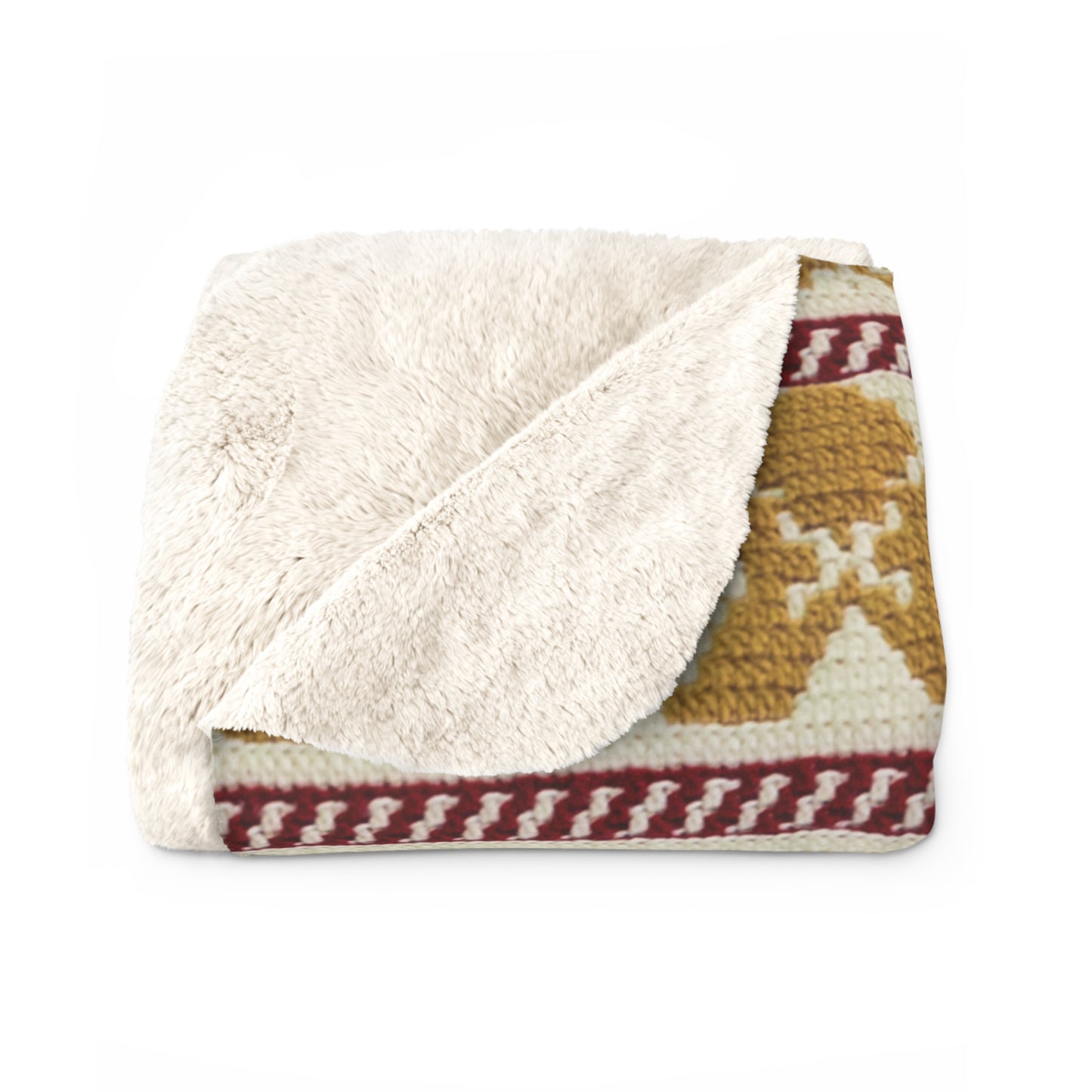 Cozy Gingerbread Sherpa Fleece Blanket - Warm Gift for Christmas, Holiday Decor, Home Comfort, Festive Throw, Winter Snuggles