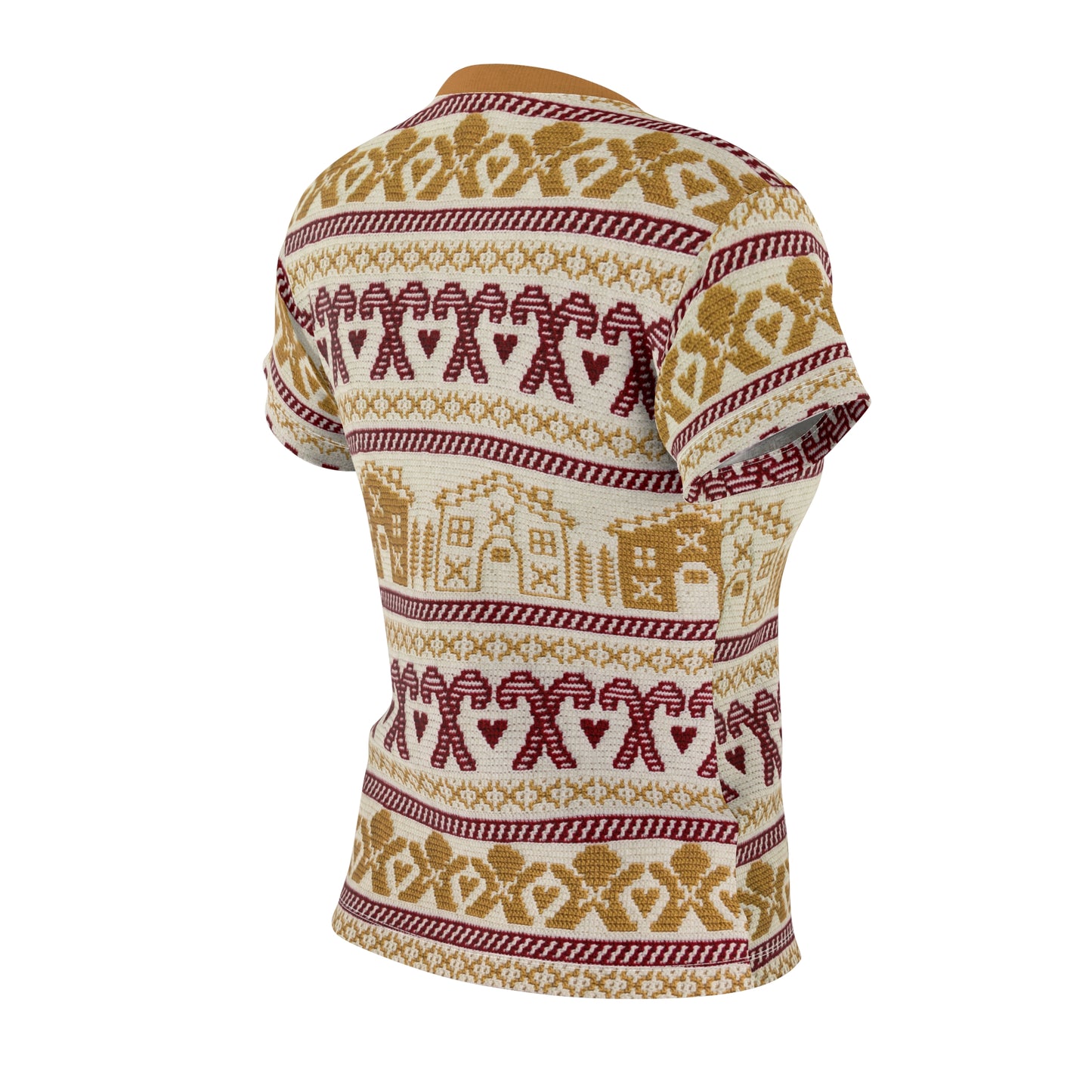 Gingerbread Tee Shirt - Candy Cane - Ugly Christmas Shirt, Festive Gift, Winter Wardrobe, Trendy Womens Apparel - Looks like crochet