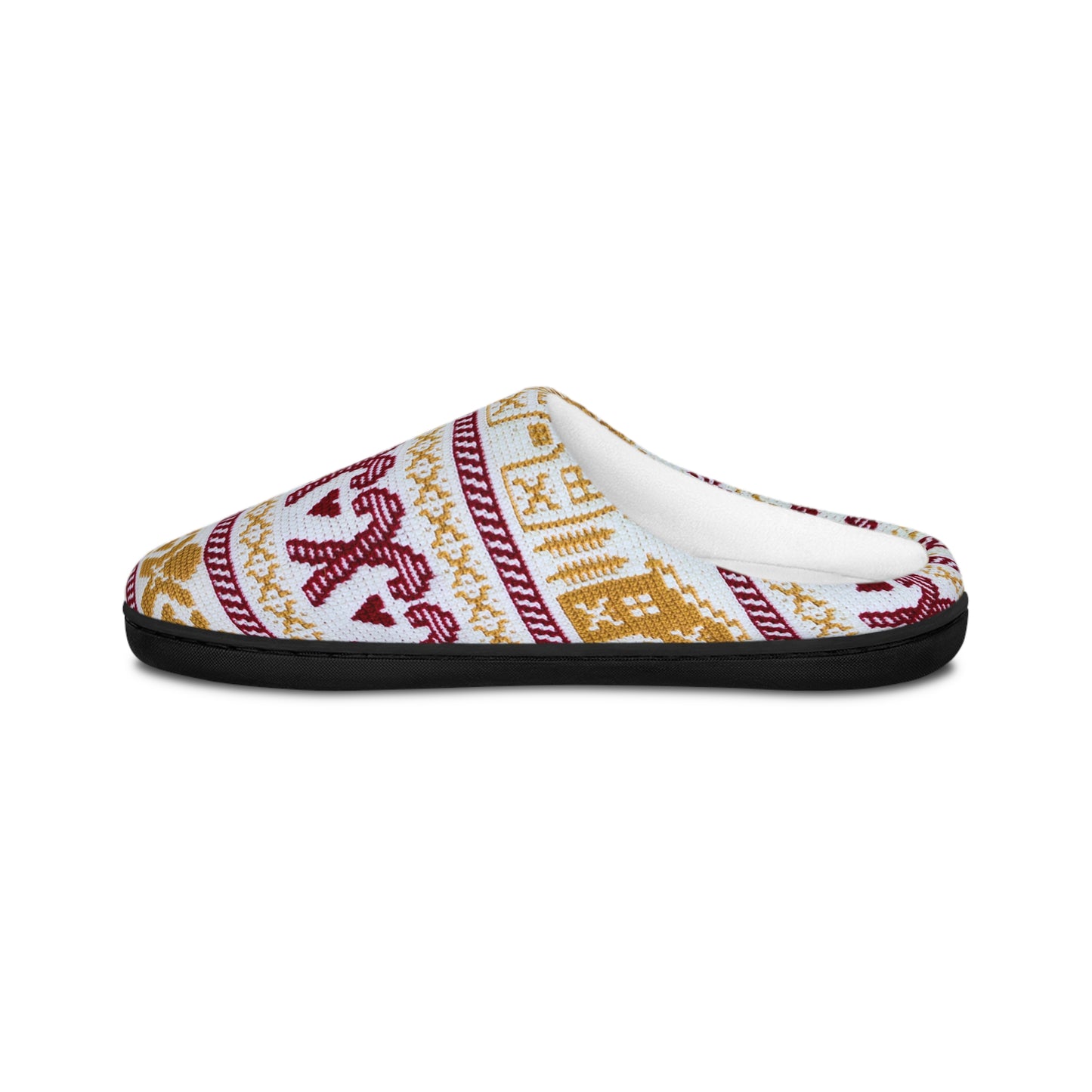 Cozy Women's Indoor Slippers, Stylish Slippers for Home, Gift for Her, Winter Fashion, Holiday Comfort, Gingerbread & Candy Canes