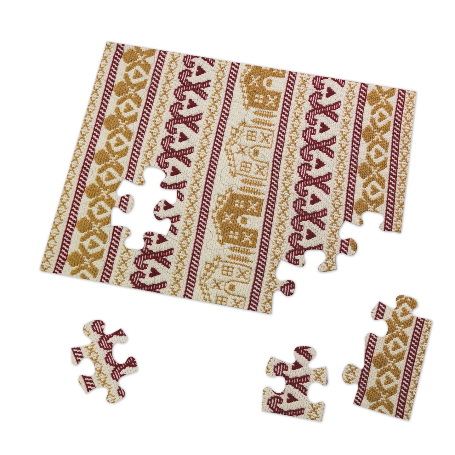 Christmas Jigsaw Puzzle, Cozy Family Activity, Home Decor, Gift for Puzzle Lovers, 500-Piece Puzzle, Holiday Fun, Crochet Design