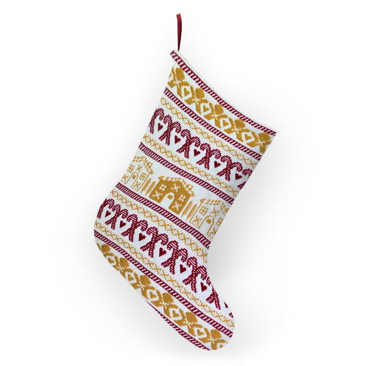 Festive Christmas Stocking, Holiday Decor, Santa Gifts, Winter, Gingerbread, Candy Cane, Cozy Home Decoration, Christmas Traditions