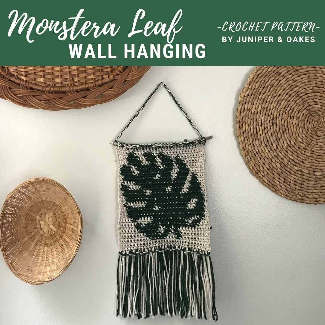 PDF Monstera Crochet Wall Hanging PATTERN: Monstera Leaf Wall Hanging Tapestry for Home Decor. Crochet Patten Download