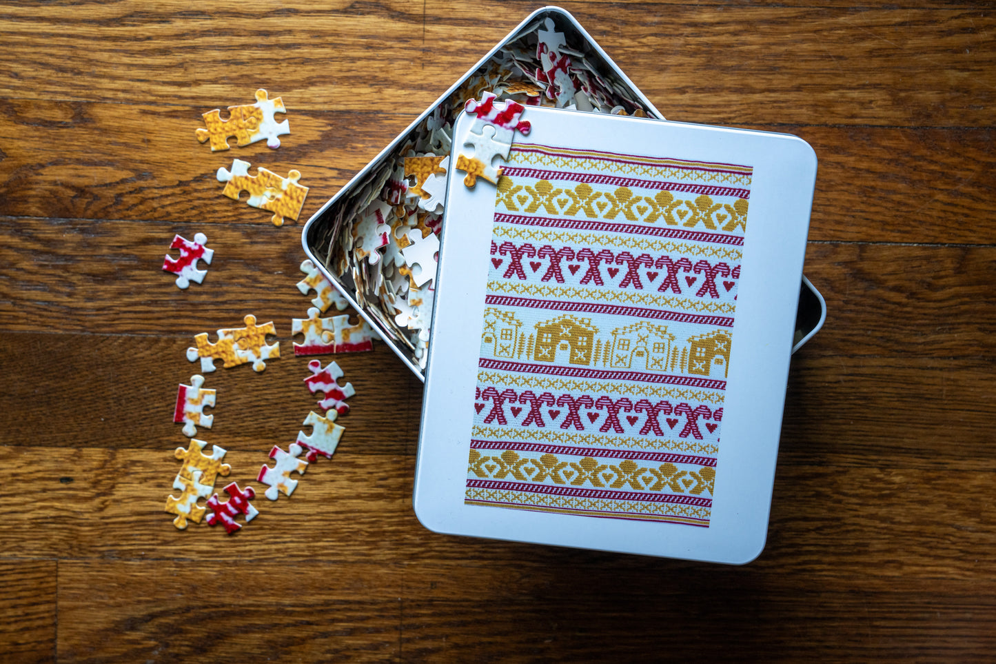 Christmas Jigsaw Puzzle, Cozy Family Activity, Home Decor, Gift for Puzzle Lovers, 500-Piece Puzzle, Holiday Fun, Crochet Design