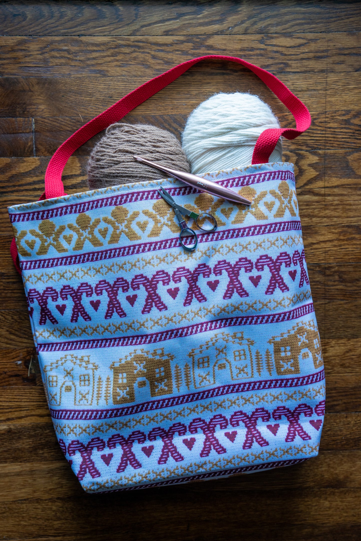 Crochet Project Bag - Stylish Tote, Knitter's Project Bag, Eco-Friendly Shopper, Perfect Gift for Her