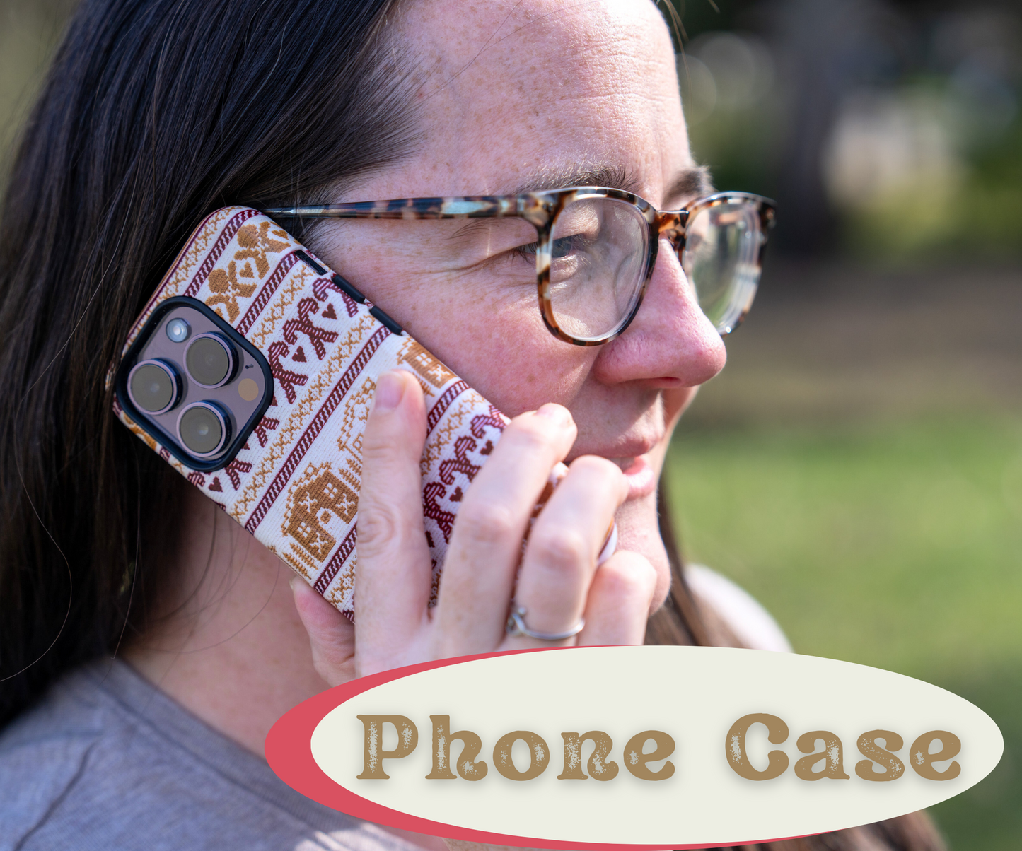 Festive Gingerbread Phone Case, Christmas Phone Cover, Holiday Accessory, Gift for Her, Winter Fun