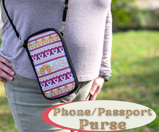 Gingberbread Passport Wallet, Travel Organizer Pouch, Small Purse, Holiday Gift for Travelers, Cute Passport Holder Gift for Crocheters