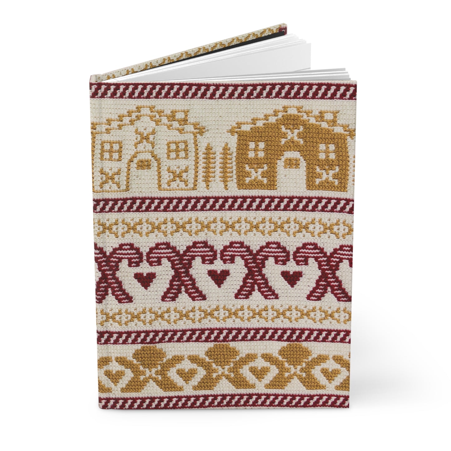 Cozy Holiday Hardcover Journal, Winter Journal, Gift for Writers, Cute Notebook, Christmas Decor, Journal with Candy Cane Design