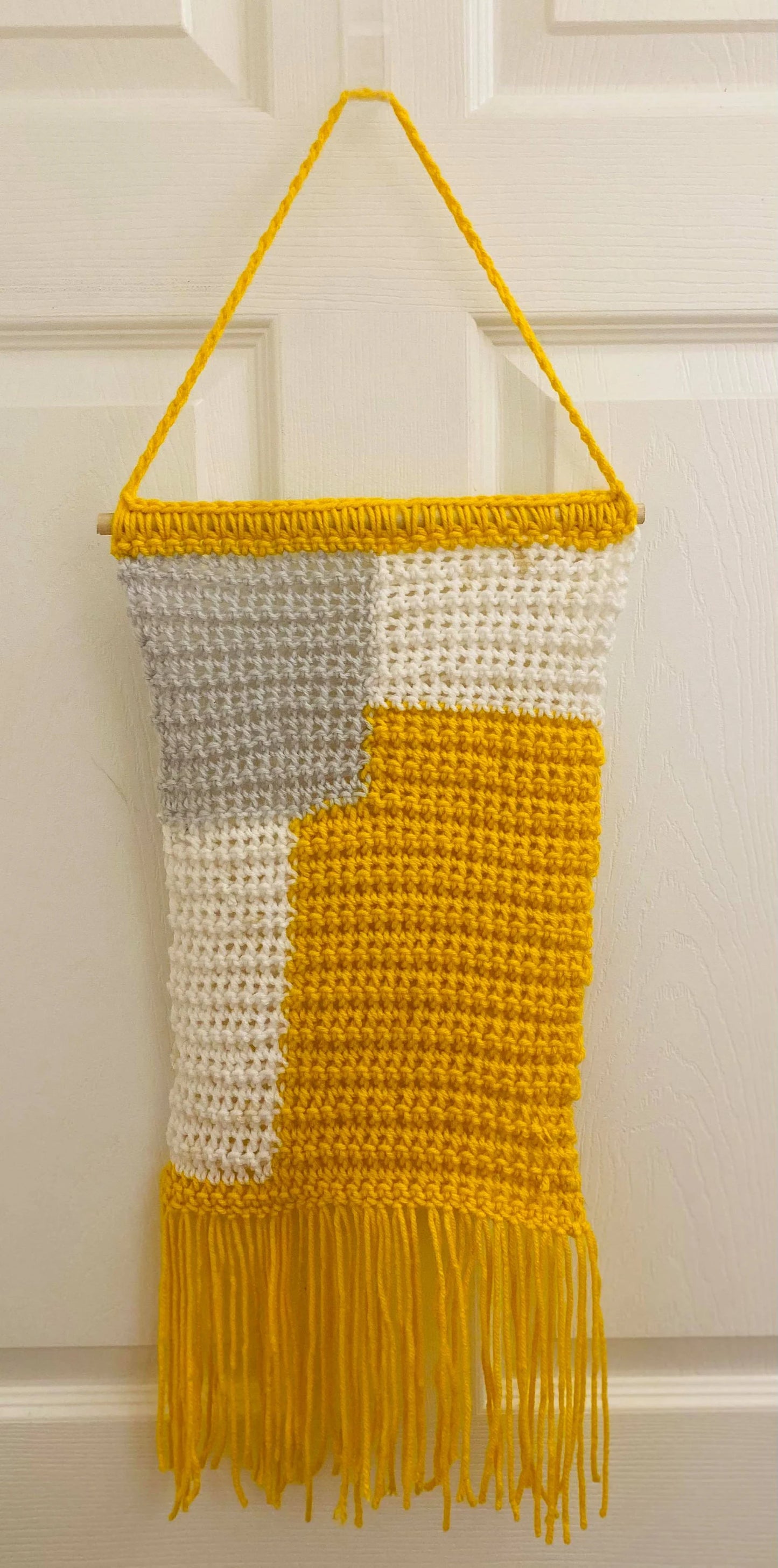 PDF Geometric Wall Hanging crochet PATTERN, Harlow Color Work Tapestry Wall Art.