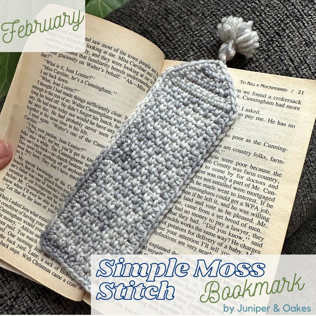 PDF Moss Stitch Bookmark Crochet Pattern. Easy crochet Project for Book Lovers and Crocheters, Woven Stitch