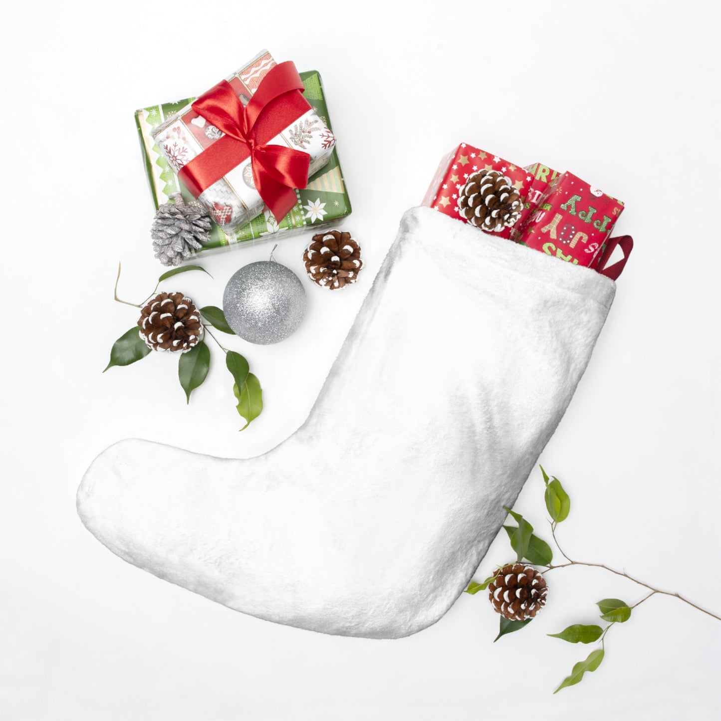 Festive Christmas Stocking, Holiday Decor, Santa Gifts, Winter, Gingerbread, Candy Cane, Cozy Home Decoration, Christmas Traditions