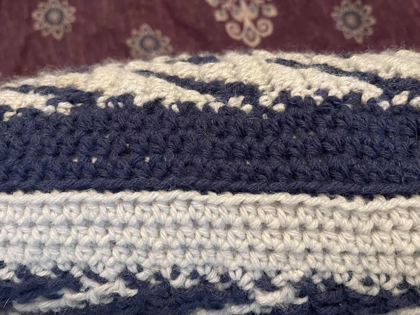 PDF Overlay Mosaic Crochet Pillow Pattern: Peaks & Pillars design.  Includes Video Tutorials for Cushion cover crochet pattern