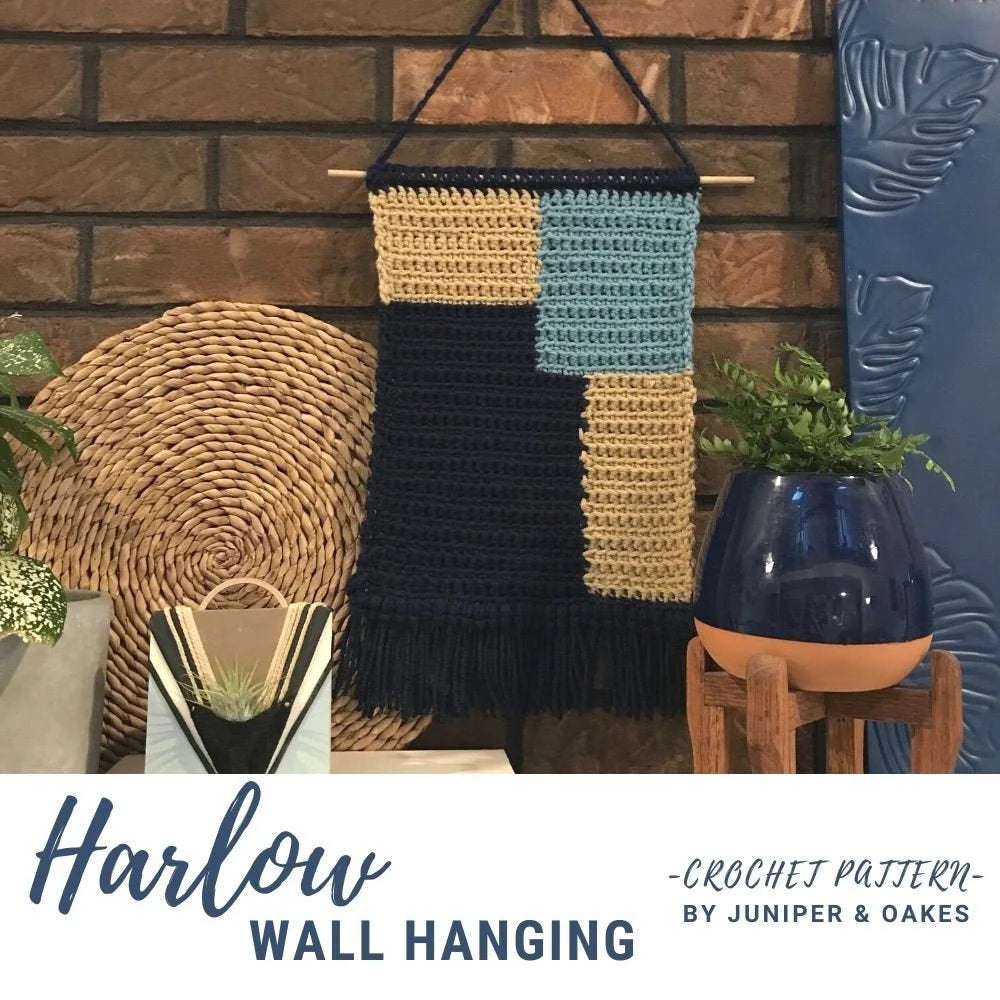 PDF Geometric Wall Hanging crochet PATTERN, Harlow Color Work Tapestry Wall Art.