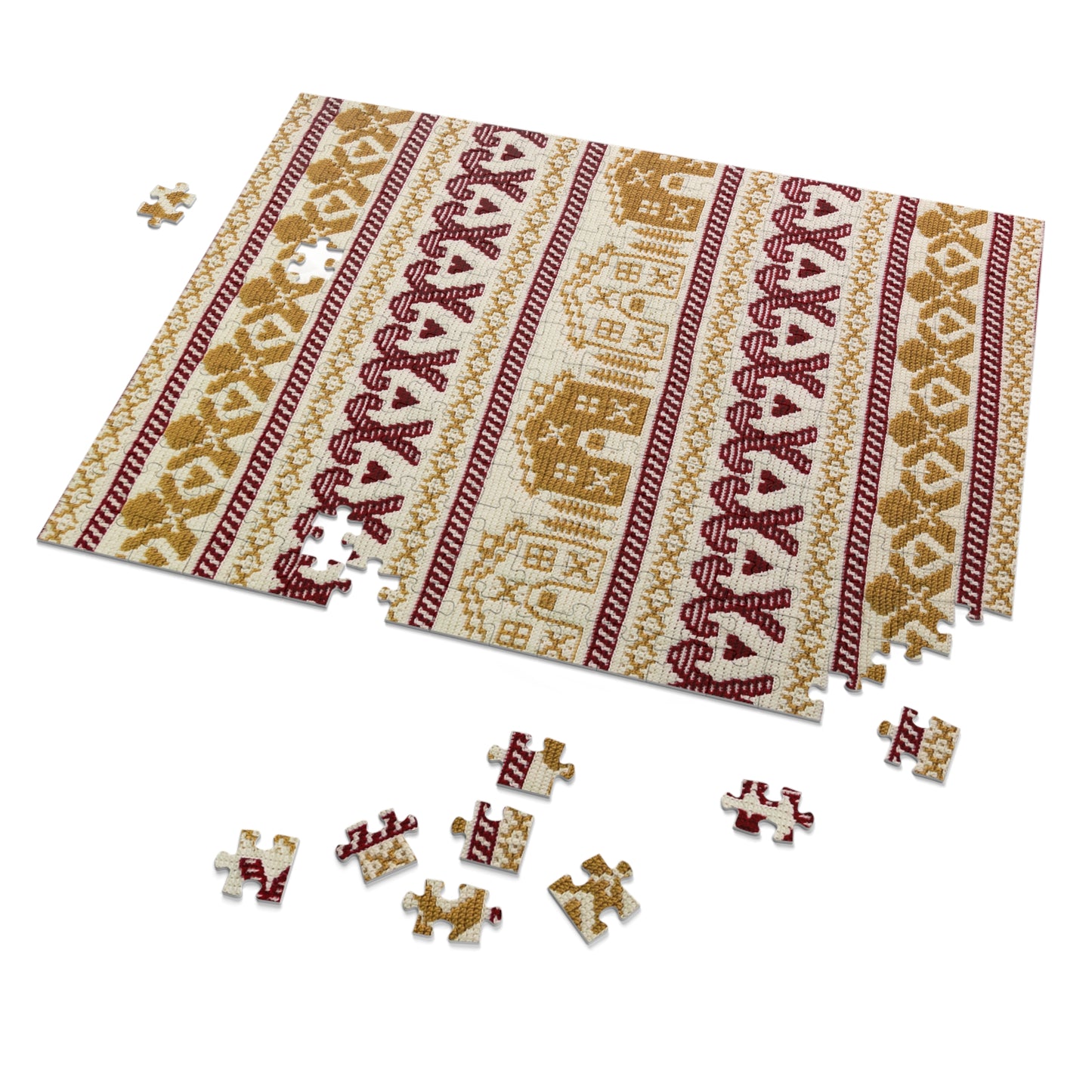 Christmas Jigsaw Puzzle, Cozy Family Activity, Home Decor, Gift for Puzzle Lovers, 500-Piece Puzzle, Holiday Fun, Crochet Design