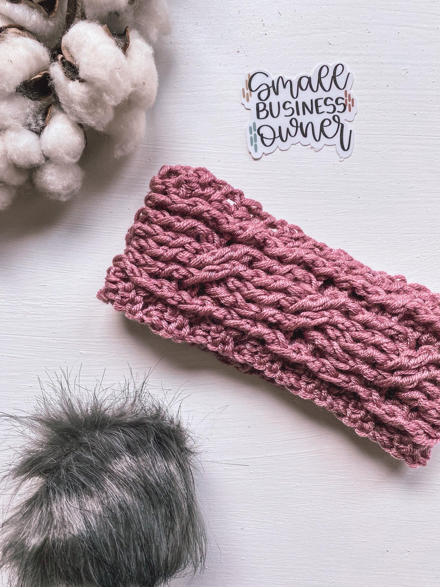 Crochet Pattern: Cozy Cabled Ear Warmer Headband | Knit Handmade Textured Hat