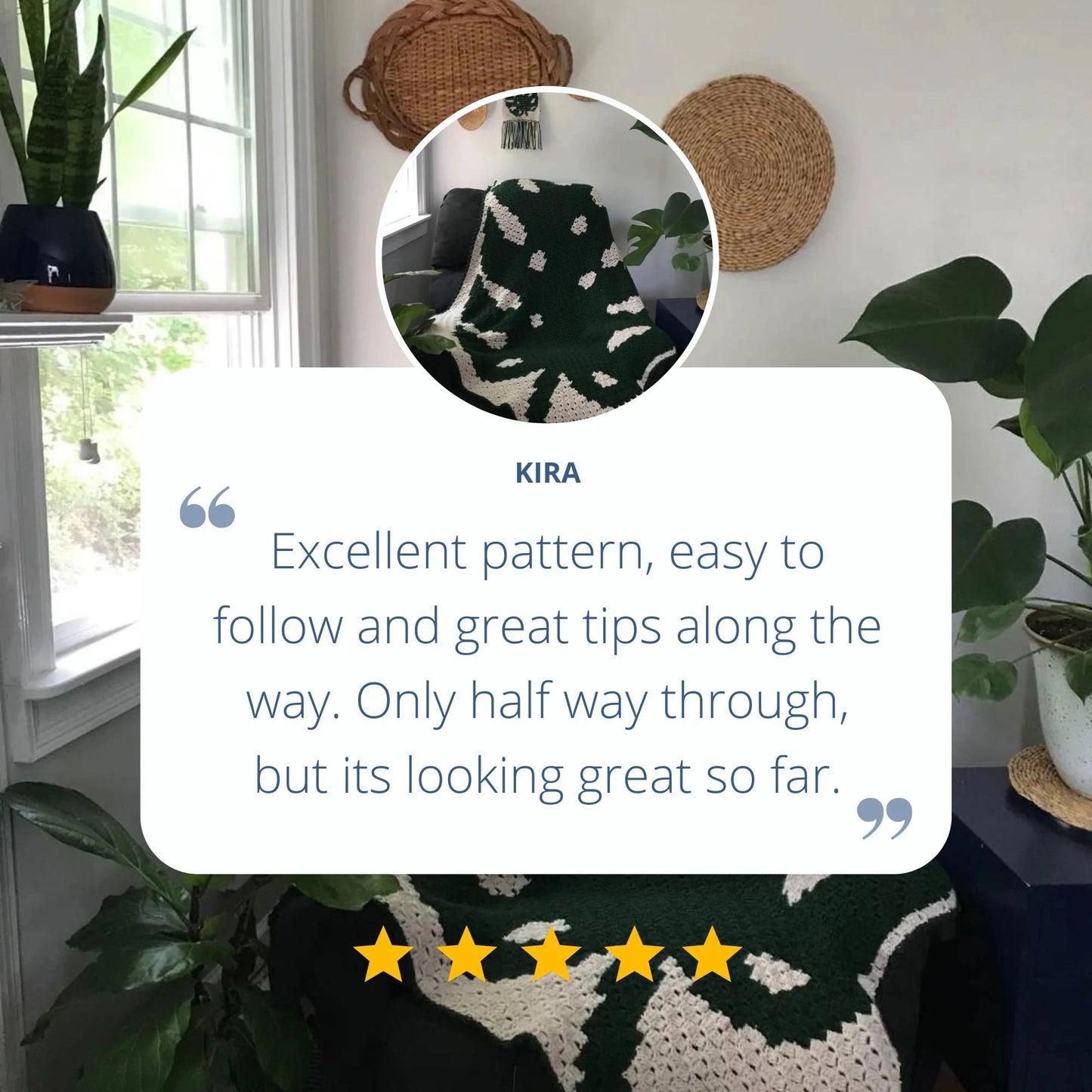 Crochet Blanket Pattern: Monstera Leaf C2C Blanket. Plant Leaf Corner to Corner Afghan Throw Rug
