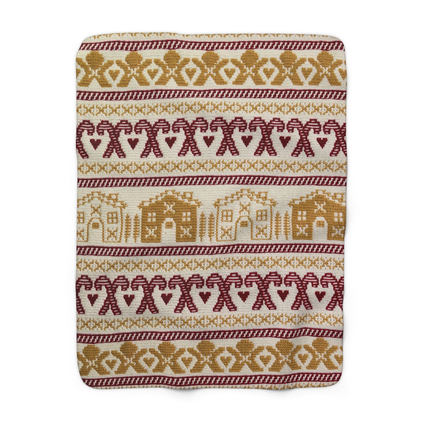 Cozy Gingerbread Sherpa Fleece Blanket - Warm Gift for Christmas, Holiday Decor, Home Comfort, Festive Throw, Winter Snuggles