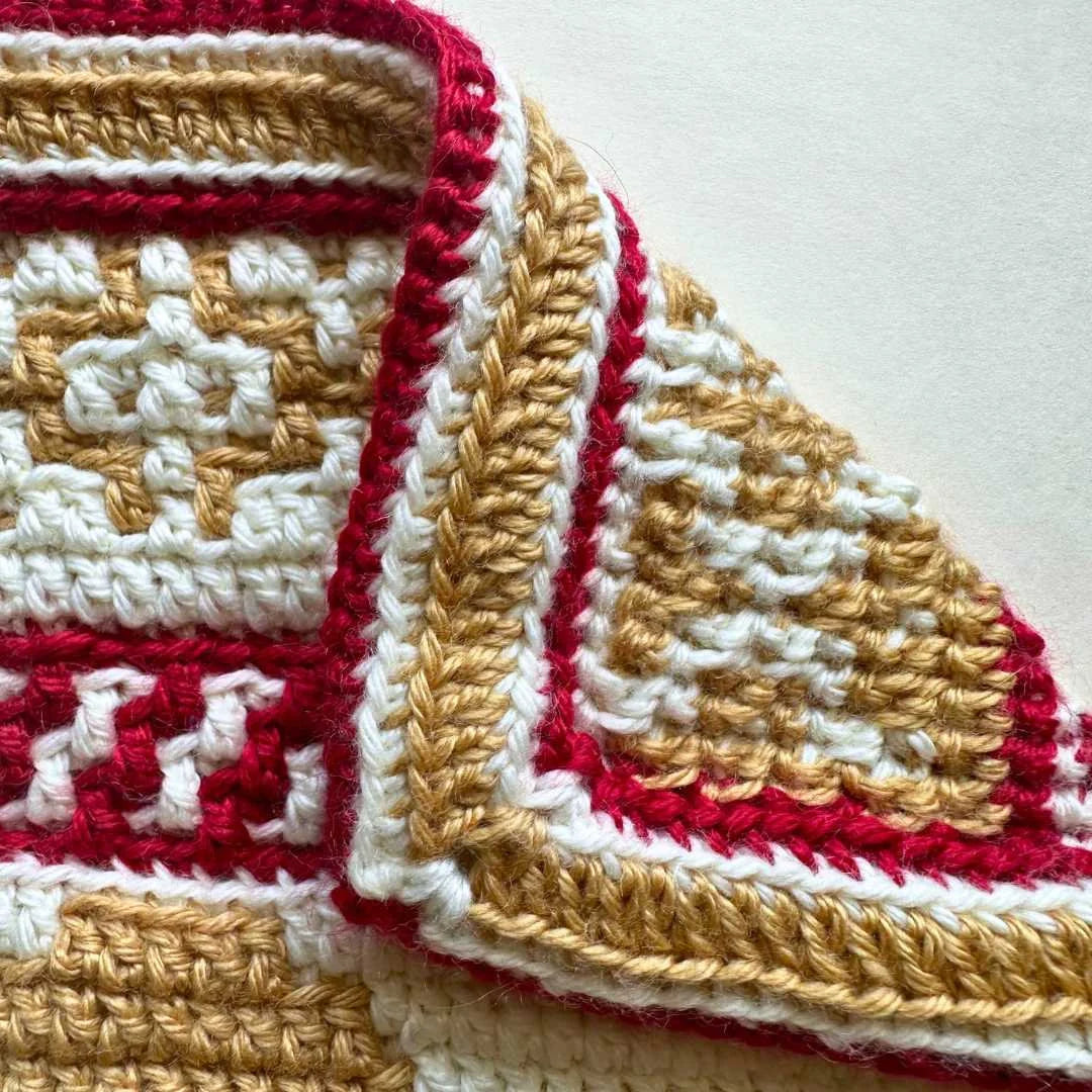 Mosaic Crochet Gingerbread Blanket PDF Pattern Intermediate Throw Crochet Pattern