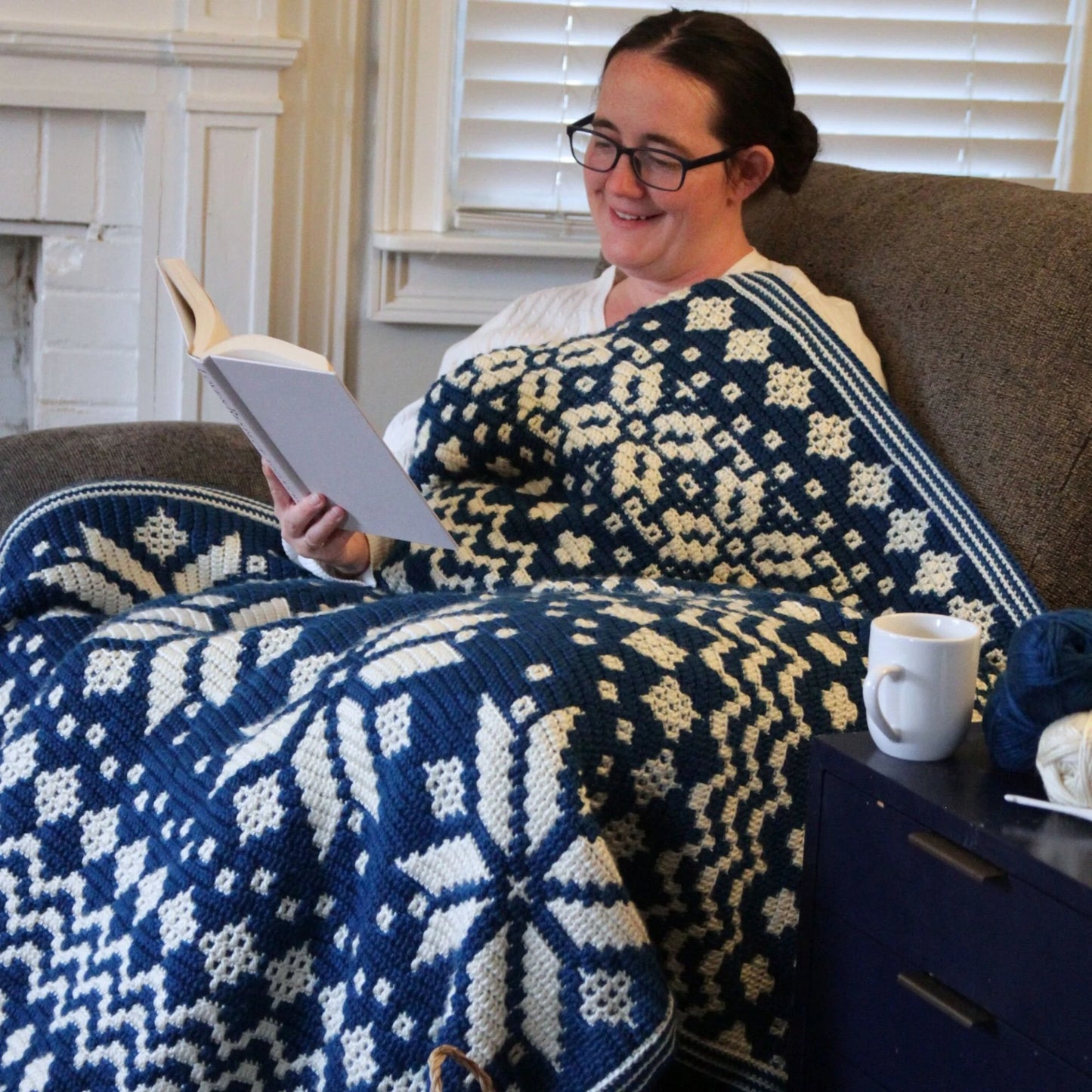Mosaic Crochet Blanket Pattern | Nordic Star CAL | Winter Mosaic Afghan | Crochet Pattern Only