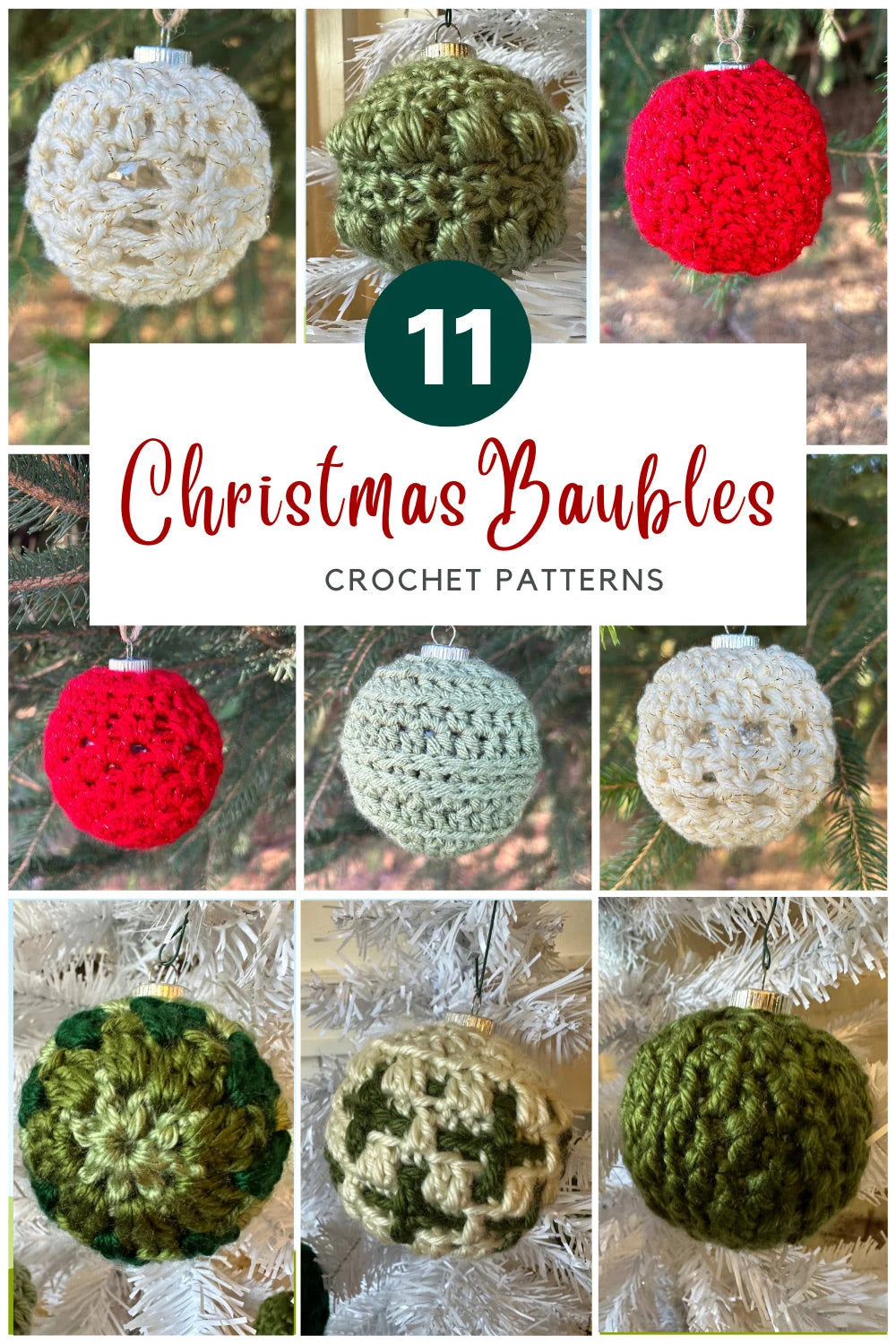 PDF Striped Christmas Bauble crochet PATTERN. Christmas Tree Ornament crochet pattern digital download only