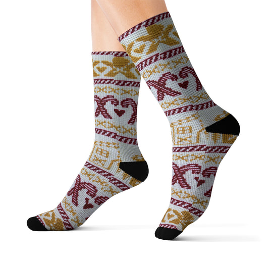 Festive Christmas Candy Cane Socks | Gingerbread Socks, Holiday Gift, Cozy Wear, Winter Fashion, Novelty Accessories, Stocking Stuffers