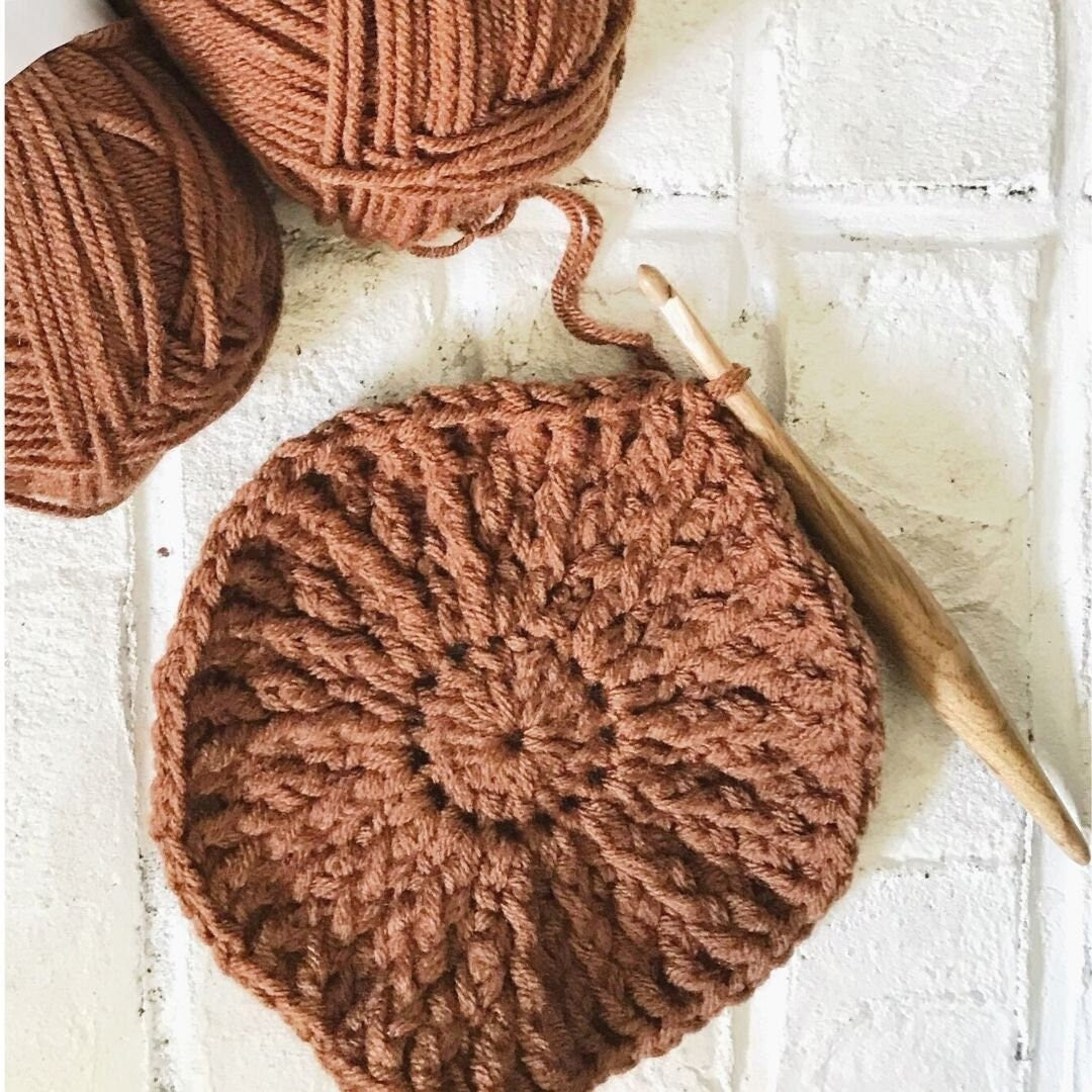Alpine stitch Pouf Crochet PATTERN. Floor Pillow Ottoman Poof. Easy crochet pattern for beginner crocheters. PDF digital download only