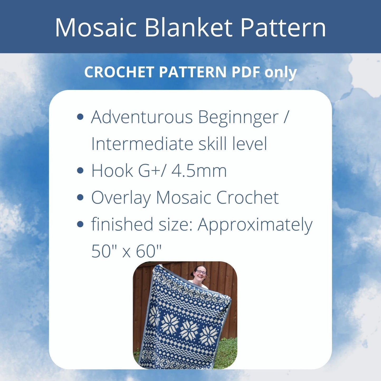 Mosaic Crochet Blanket Pattern | Nordic Star CAL | Winter Mosaic Afghan | Crochet Pattern Only