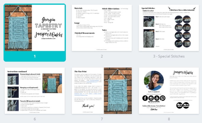 Knit / Crochet Pattern Template for Canva