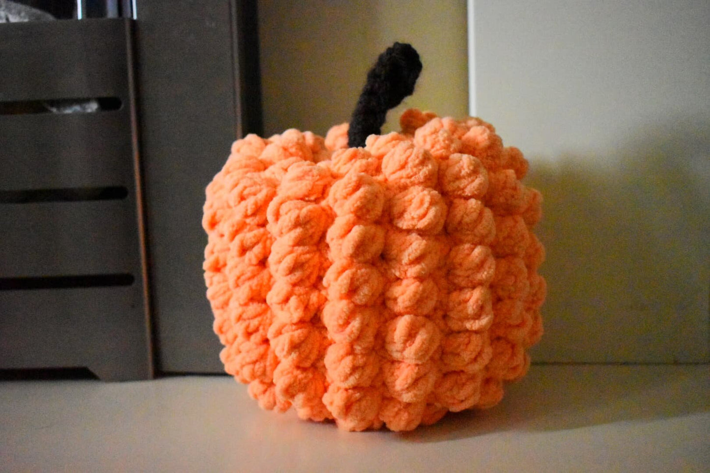 PDF Bobble Pumpkin Crochet Pattern. 2 sizes: Deluxe Halloween Plush Decor. Boho Pumpkin Knit Yarn for Thanksgiving Fall Decoration