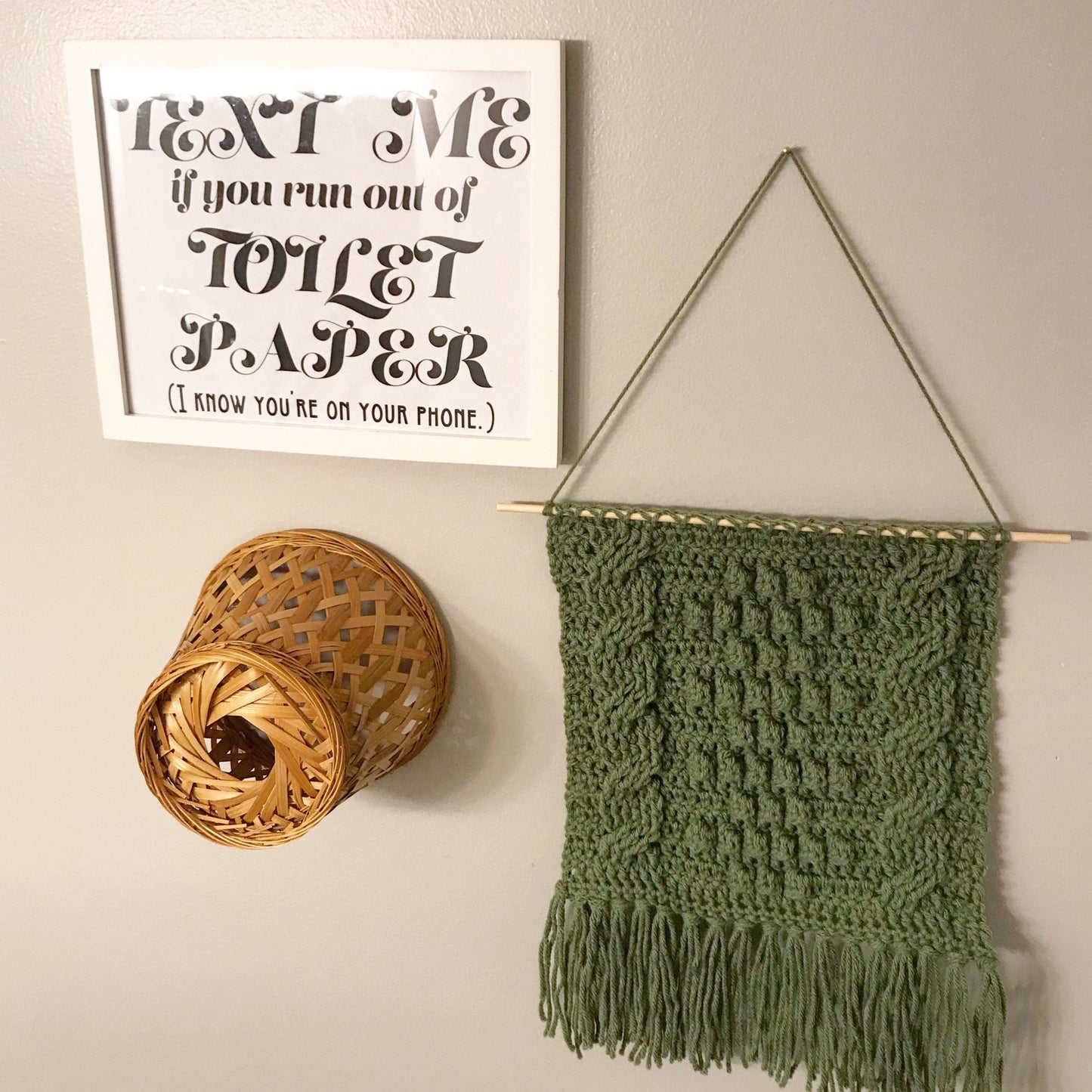 PDF Crochet Wall Hanging Pattern. Crochet Pattern: Georgia Tapestry Wall Hanging is textured with bobbles and cables