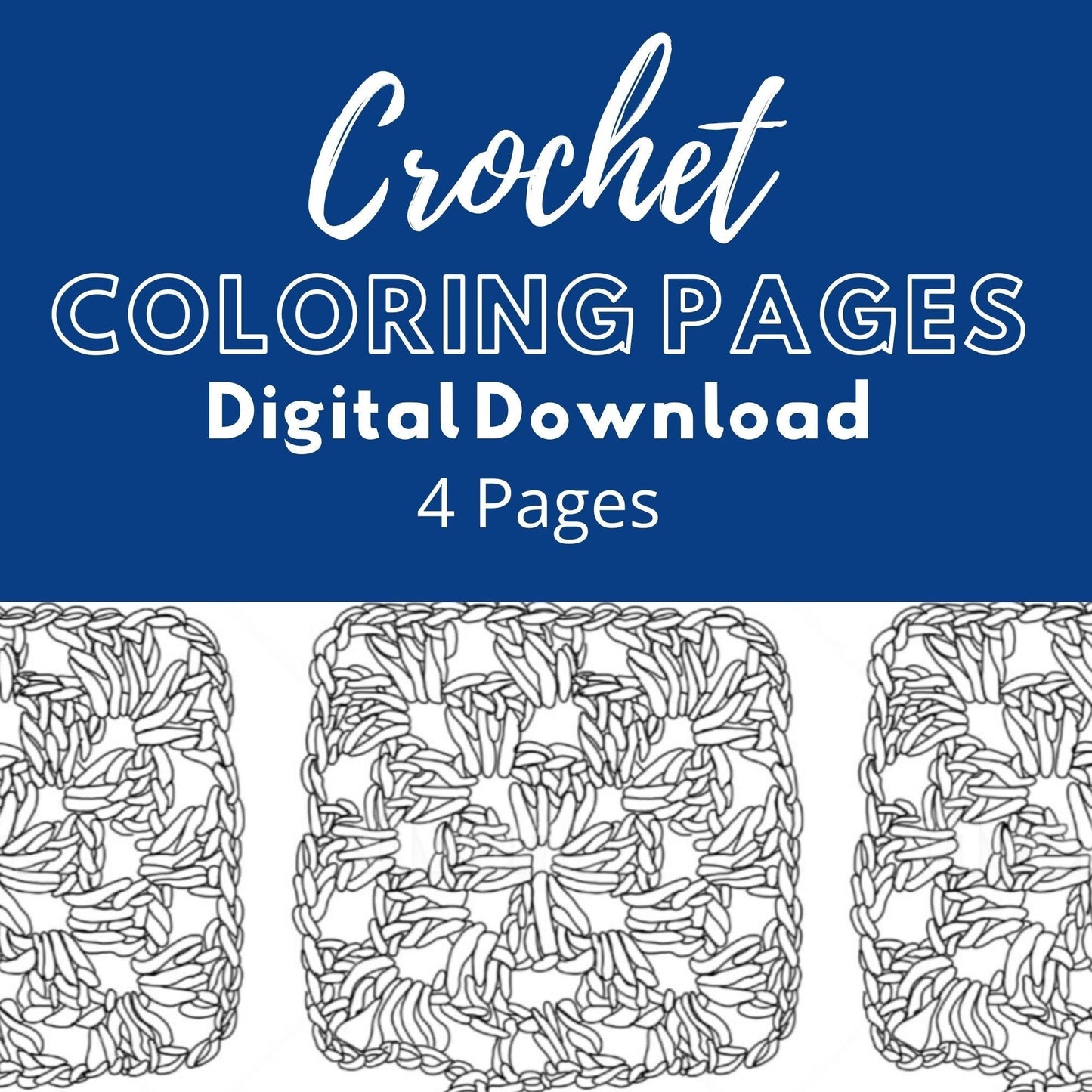 Crochet Coloring Pages | Digital Instant Download | Printable