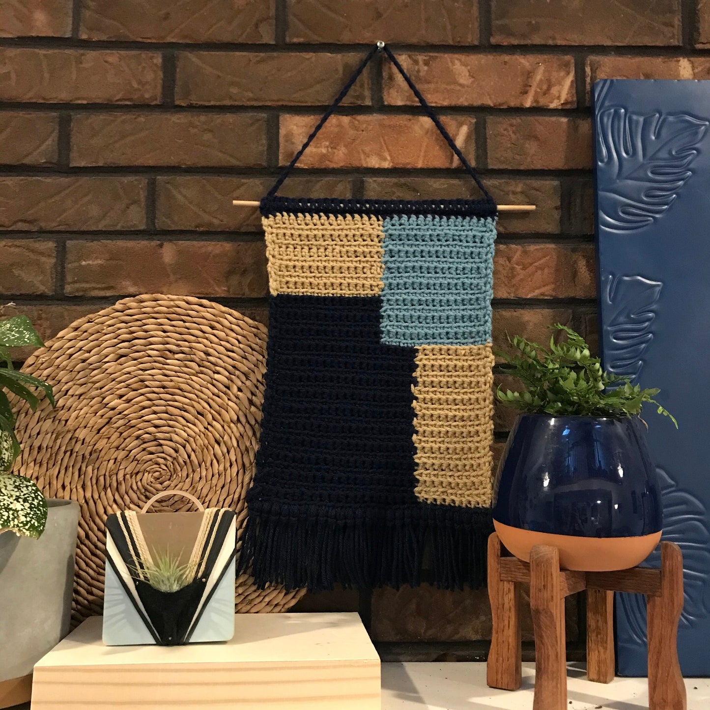 Crochet Pattern: Harlow Wall Hanging | Geometric Color Work Tapestry Tutorital