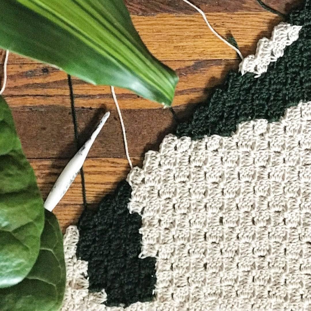 Crochet Blanket Pattern: Monstera Leaf C2C Afghan. Plant Leaf Corner to Corner Throw Blanket Rug