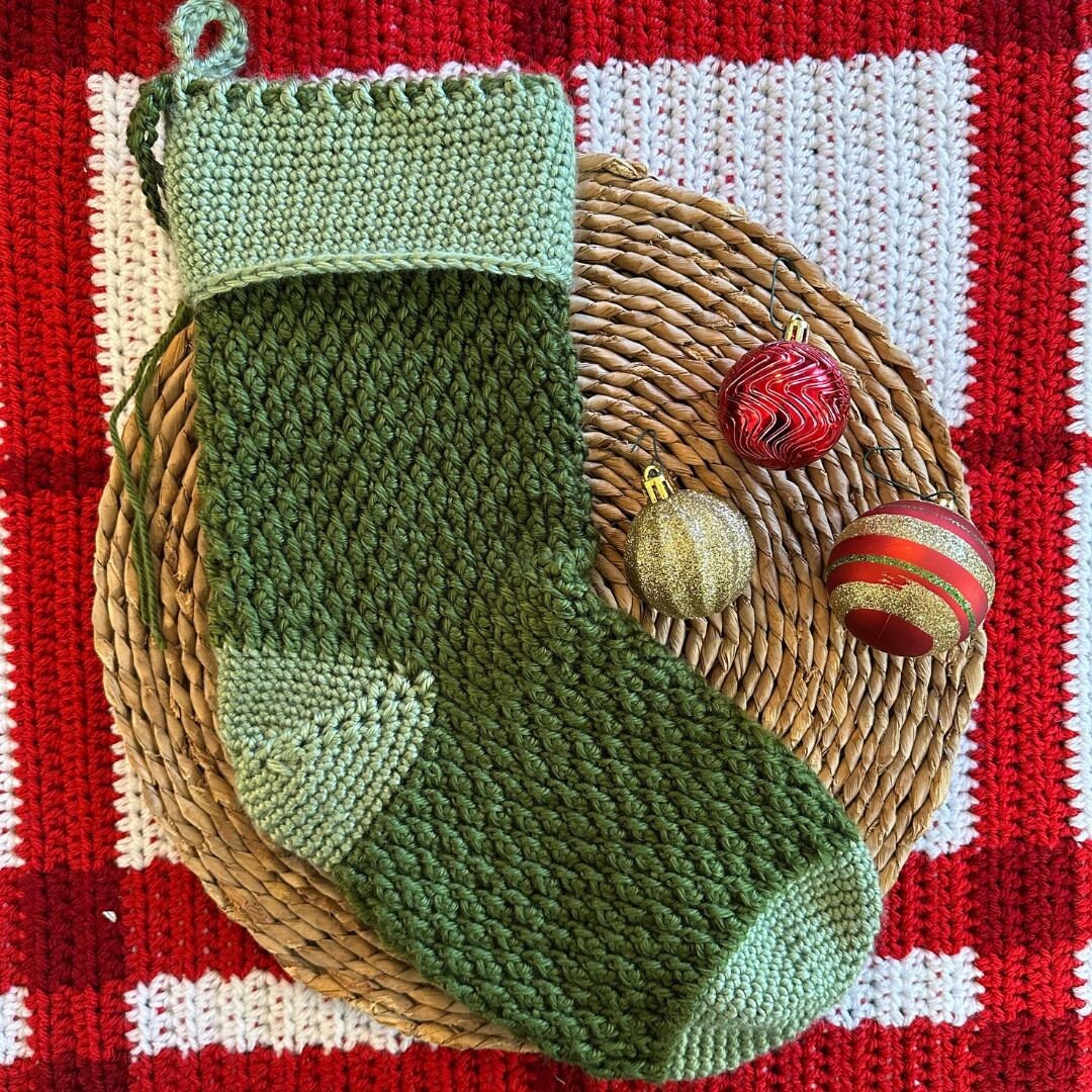 PDF Christmas Stocking Crochet Pattern using Alpine Stitch. Quick Christmas Gift Idea for Xmas Decoration