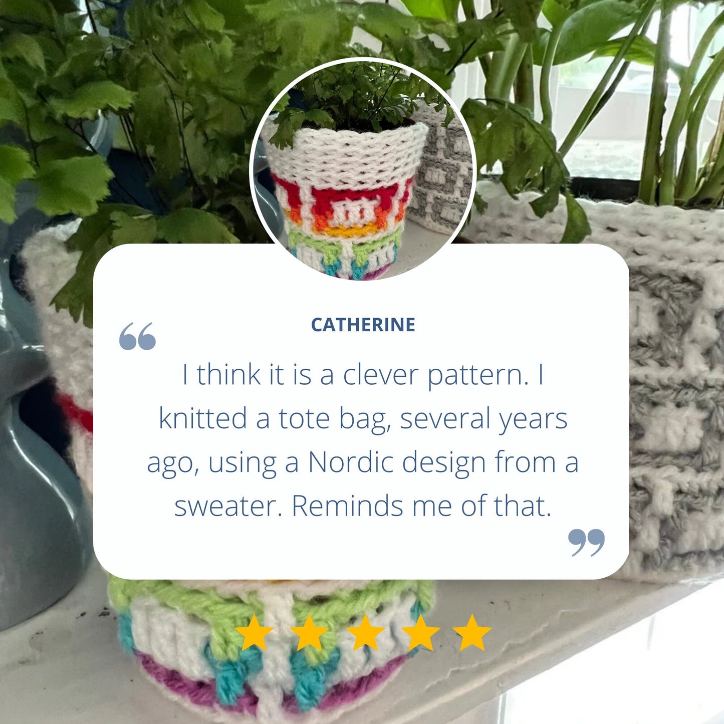 Mosaic Plant Pot Cover Crochet PATTERN, Overlay Mosaic chart, Worsted Weight yarn Plant Cozy pattern. Stash buster scrap yarn project