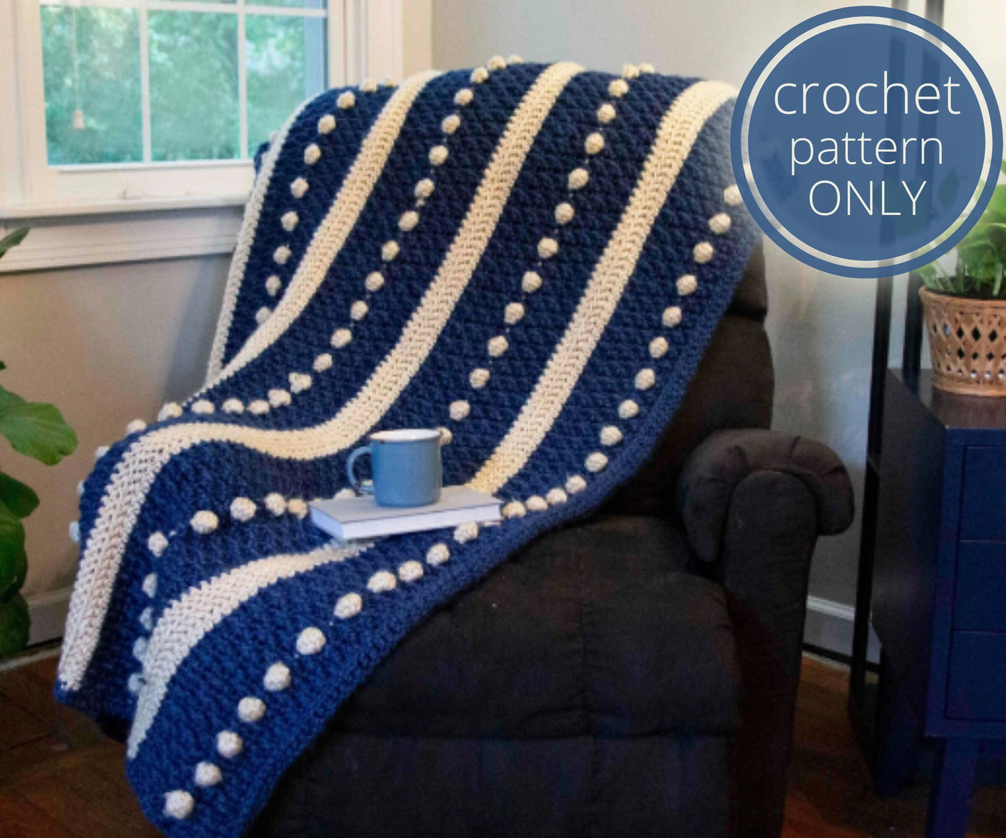 PDF Crochet Heirloom Blanket Pattern. Crochet Blanket Pattern for beginner, with bobble stitch. Easy Home Decor Afghan