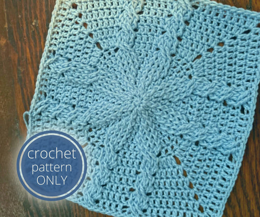 Floral Vines Blanket Square Crochet Pattern