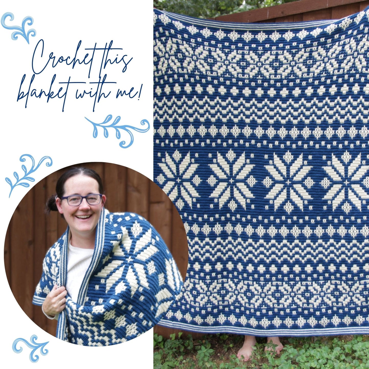 Mosaic Crochet Blanket Pattern | Nordic Star CAL | Winter Mosaic Afghan | Crochet Pattern Only