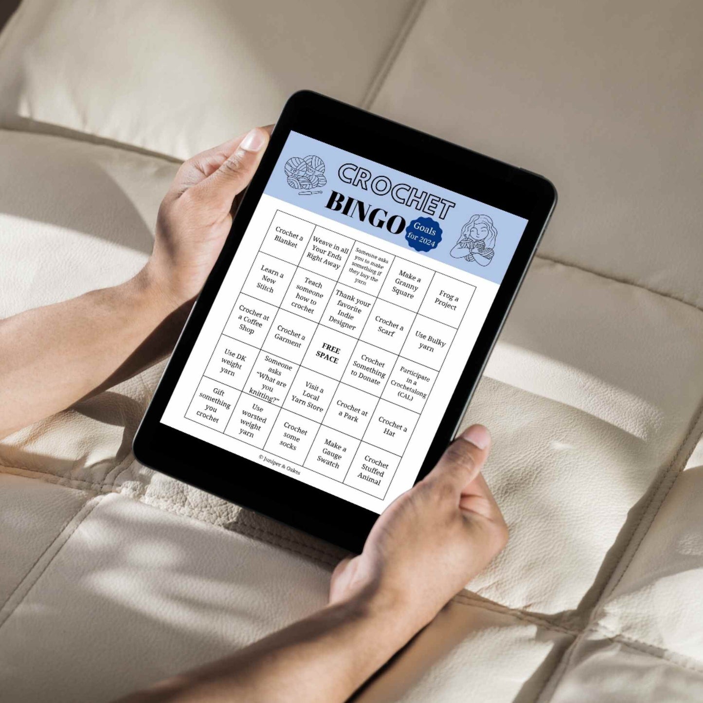 Crochet BINGO CARD - Downloadable PDF and Canva template