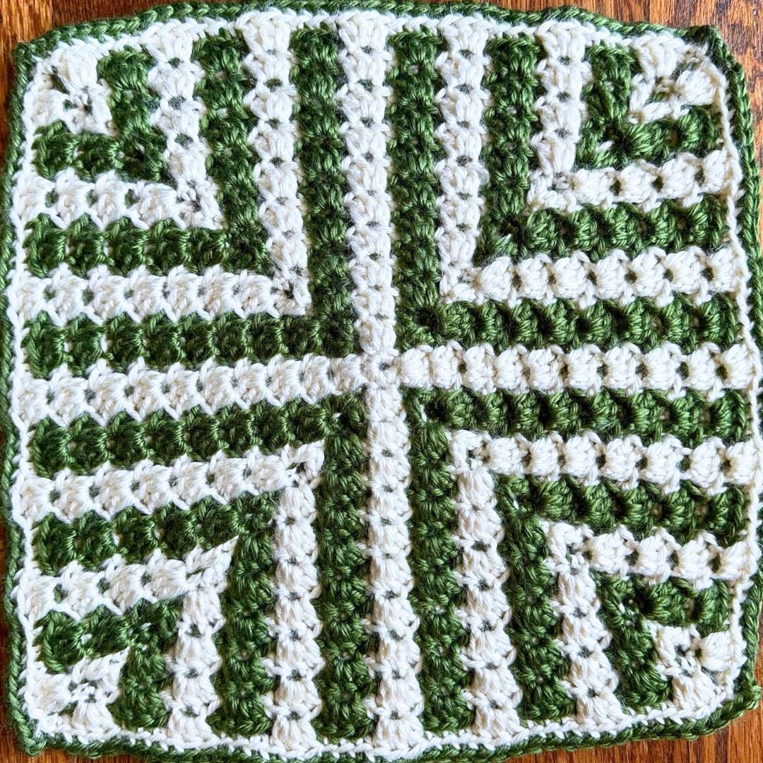 Mosaic Crochet Blanket Granny Square Pattern | Criss Cross | X-shape | Afghan Block Crochet Pattern