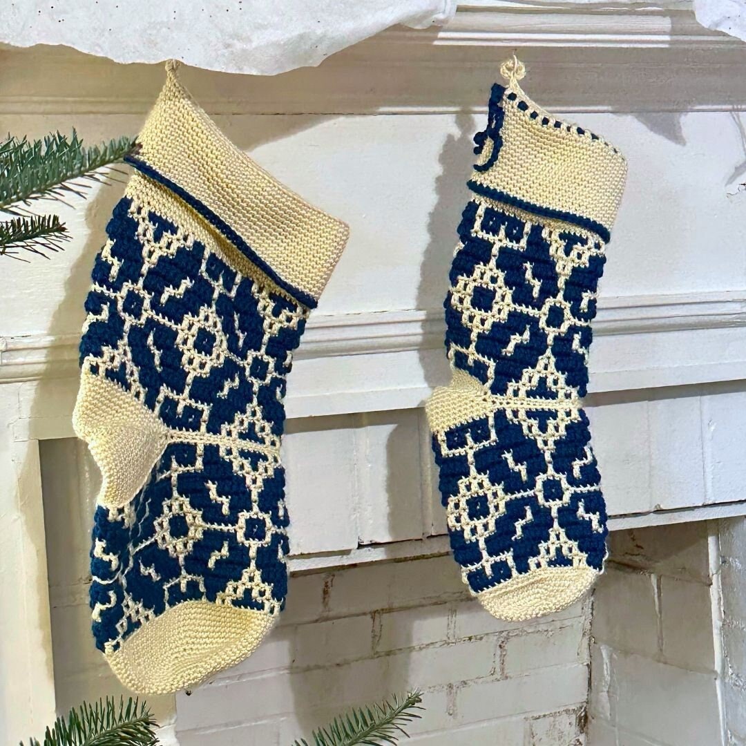 Mosaic Crochet Stocking Pattern | Nordic Star CAL | Winter Mosaic Christas Stocking | Crochet Pattern Only