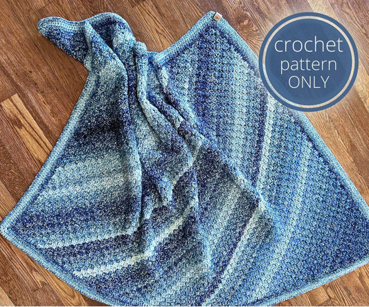 Simple Ombre C2C Baby Blanket Crochet Pattern, Advanced Beginner, Worsted Yarn - Pattern PDF