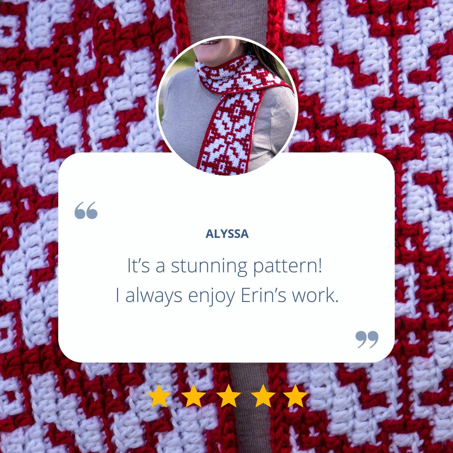 Mosaic Crochet Scarf Pattern for Christmas PDF - Advanced Beginner - Aran Yarn - Fringe & Mosaic Design - Pattern Only