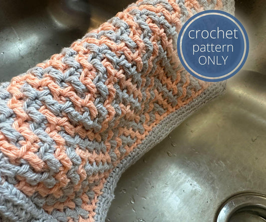 Mosaic Crochet Dishcloth / Washcloth | ZigZags | Geometric Design | Cotton Yarn