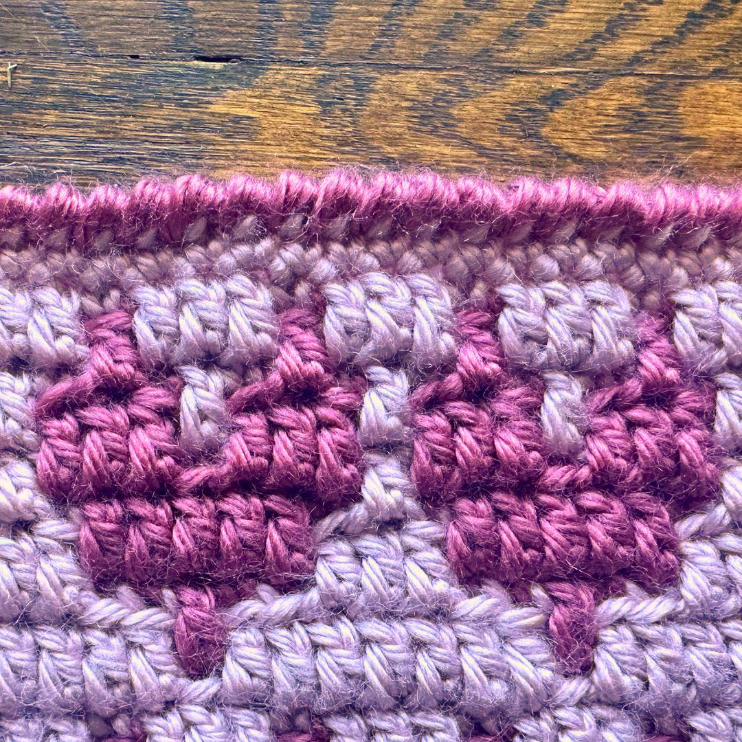 Mosaic Hearts Crochet Ear Warmer Pattern PDF - Easy Mosaic Crochet Headband for Valentine's Day
