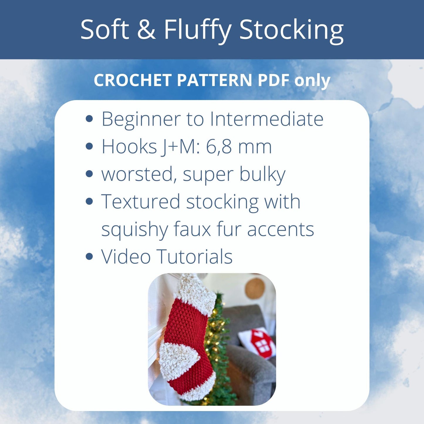 Soft and Fluffy Christmas Stocking | Faux Fur Crochet Pattern