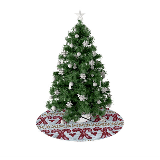 Candy Cane Christmas Tree Skirt, Festive Holiday Decor, Gingerbread Themed Tree Mat, Cozy Christmas Vibes, Gift for Home