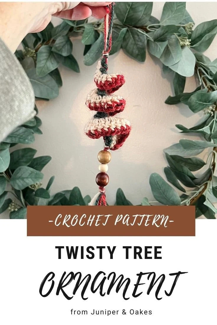 PDF Spiral Ornament crochet PATTERN. Christmas Tree Decoration Crochet Pattern: Twisty Tree ornament
